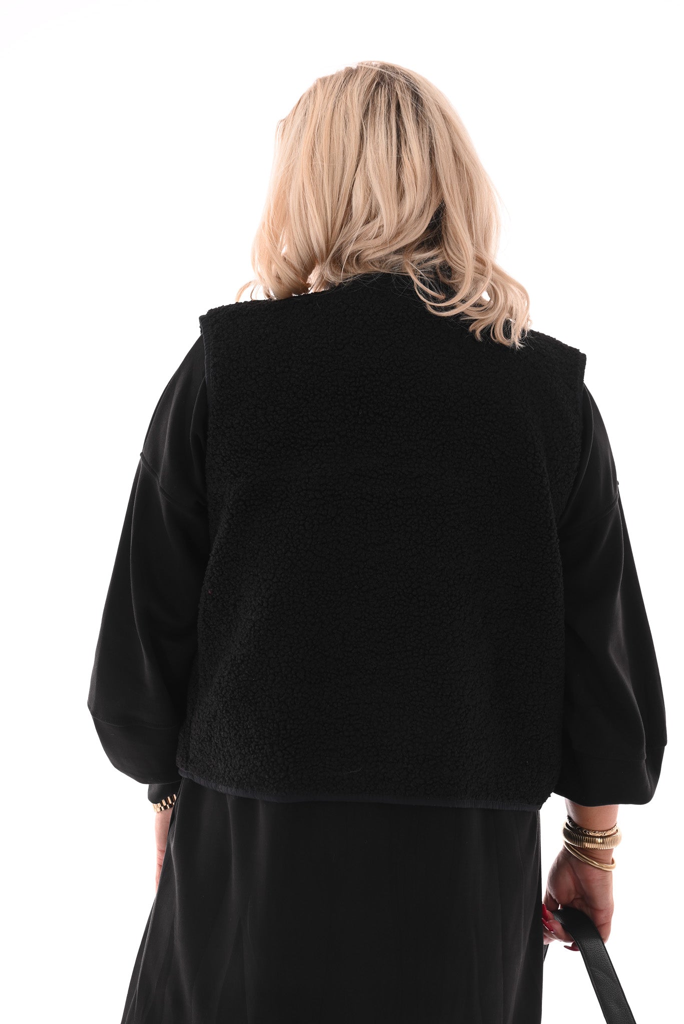 Teddy gilet zwart