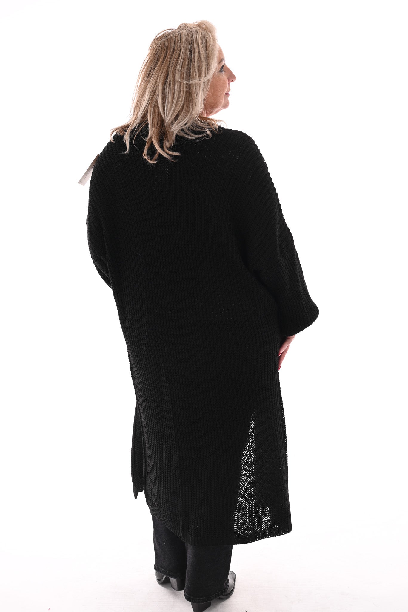 Gebreid vest met zakken zwart