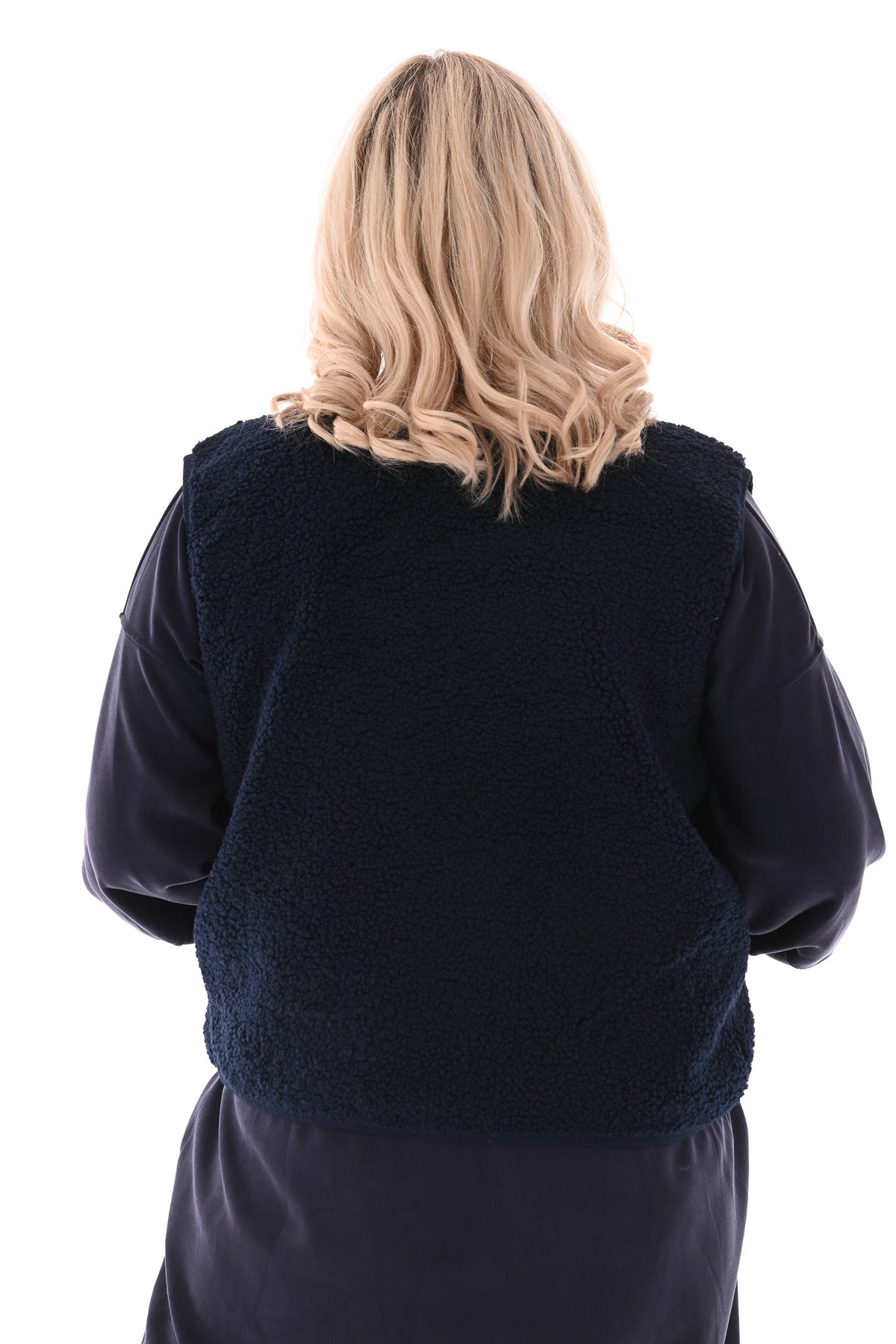 Teddy gilet marineblauw