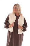 Teddy gilet roomwit