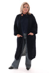 Gebreid vest met zakken marineblauw