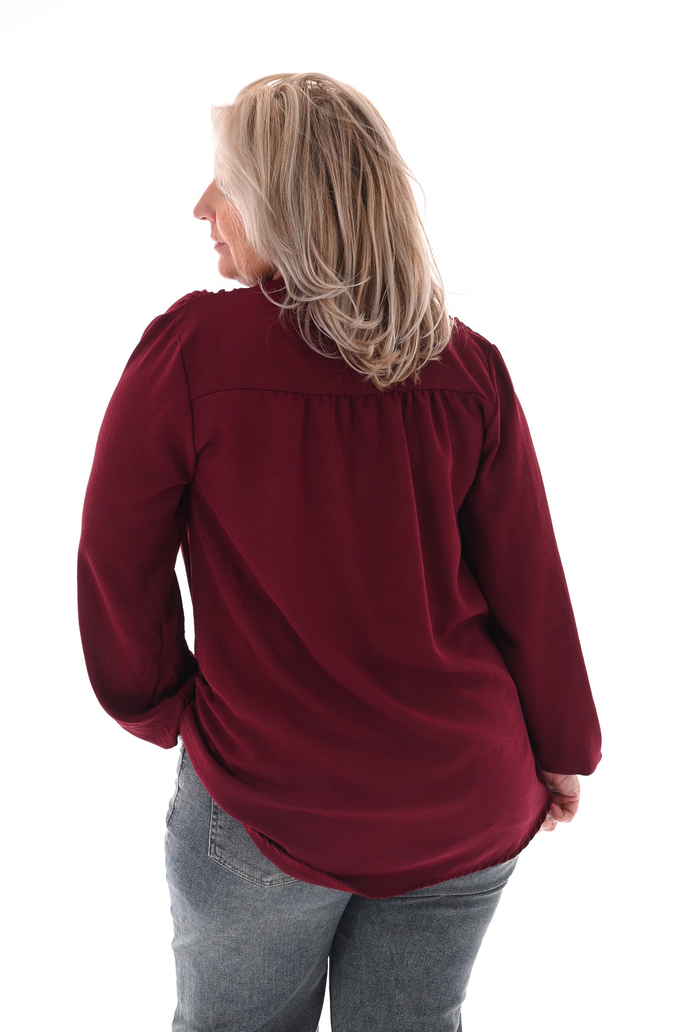 Blouse met strik bordeaux