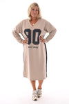 Sweaterdress 90's lange mouwen marineblauw