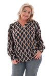 Top v-hals wave zwart