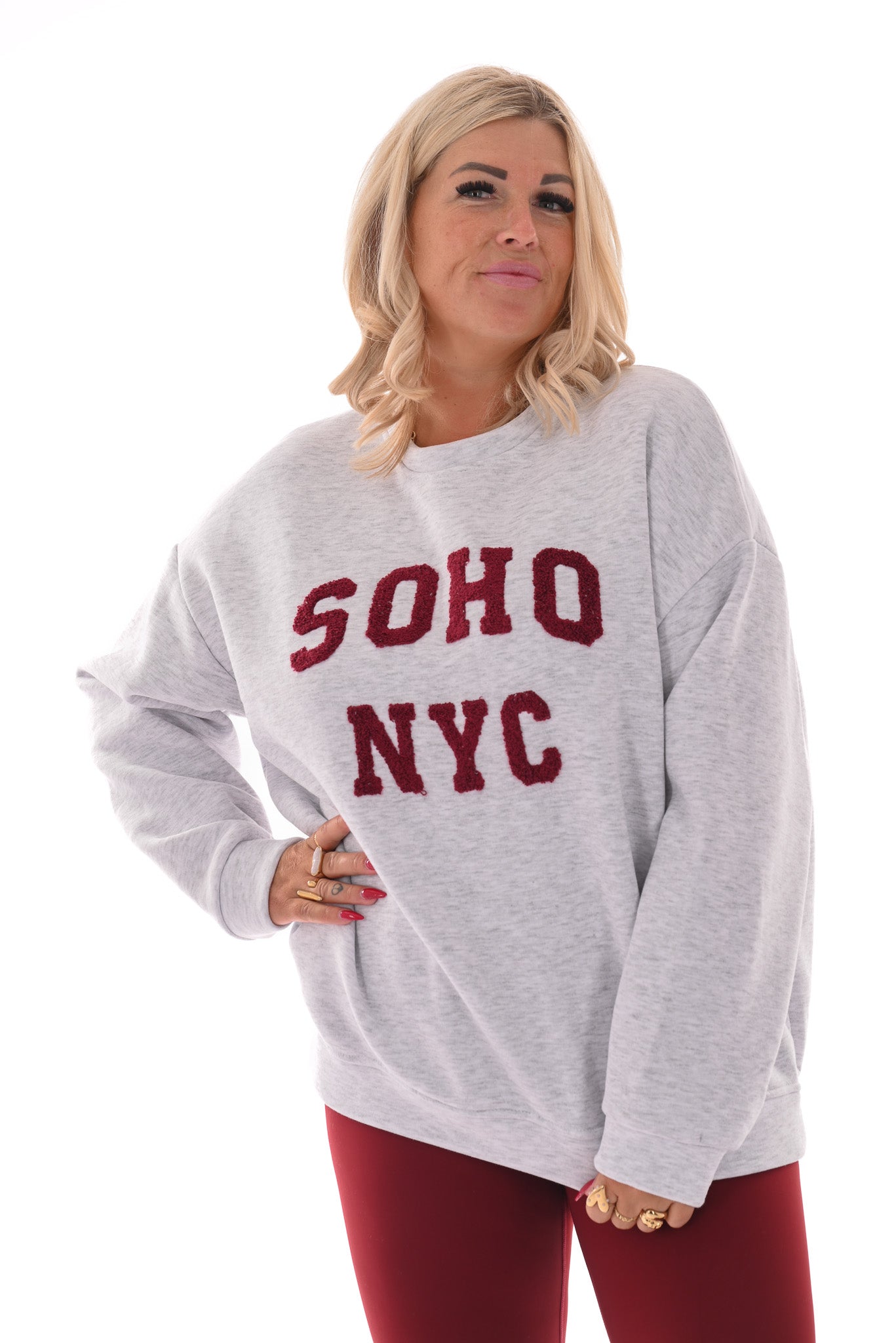 Sweater Soho New York lichtgrijs