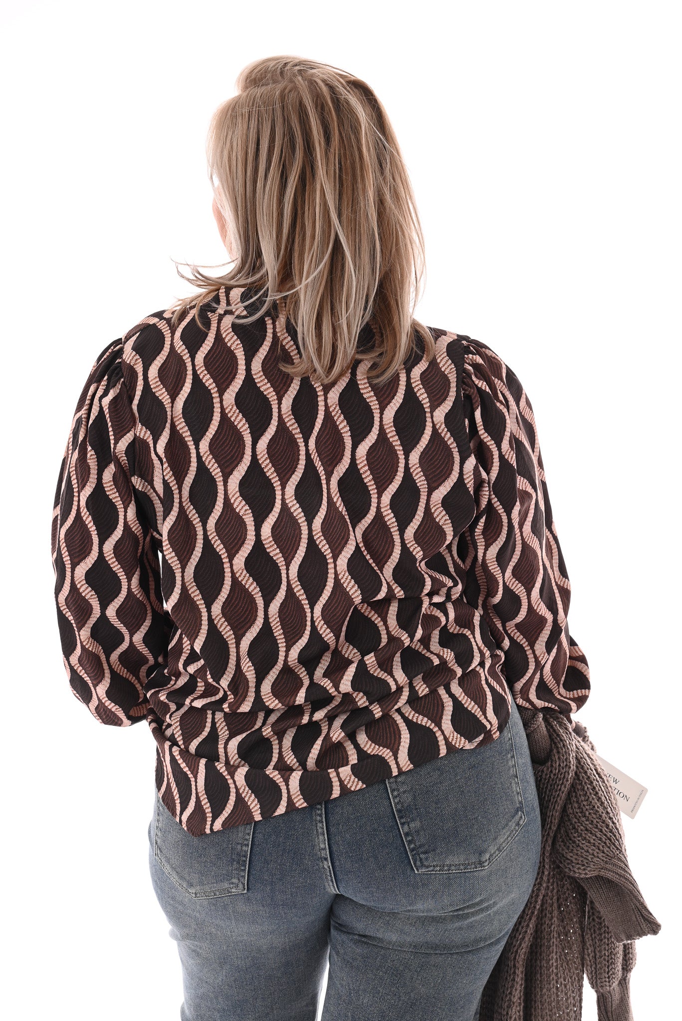 Top v-hals wave bruin
