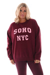 Sweater Soho New York bordeaux