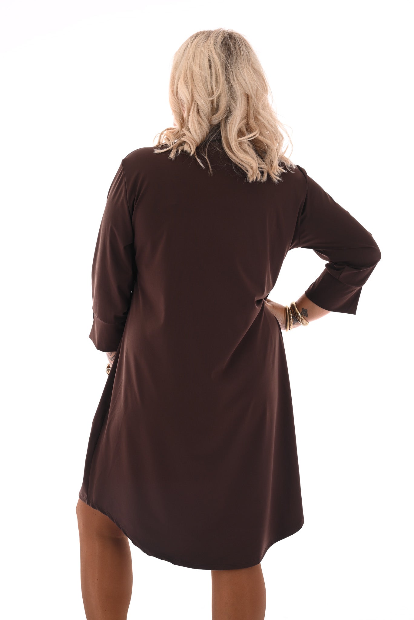 Travel tuniek v-hals uni bruin
