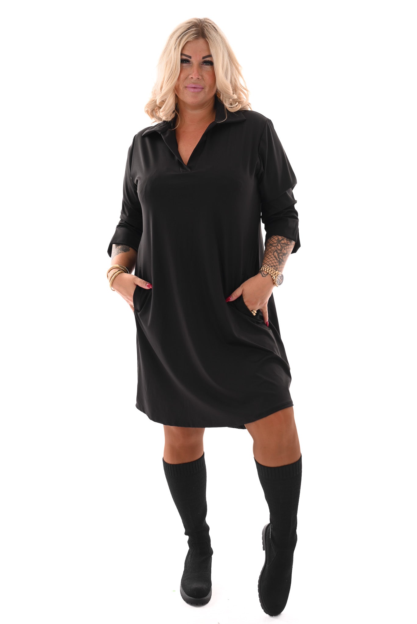 Travel tuniek v-hals uni zwart