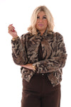 Bomber faux fur tijgerprint bruin/beige