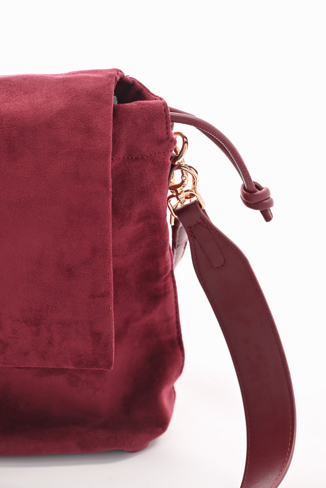 Crossbody tas suedinelook bordeaux