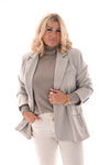 Blazer visgraat met strass creme