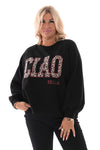 Sweater Ciao Bella panterprint zwart