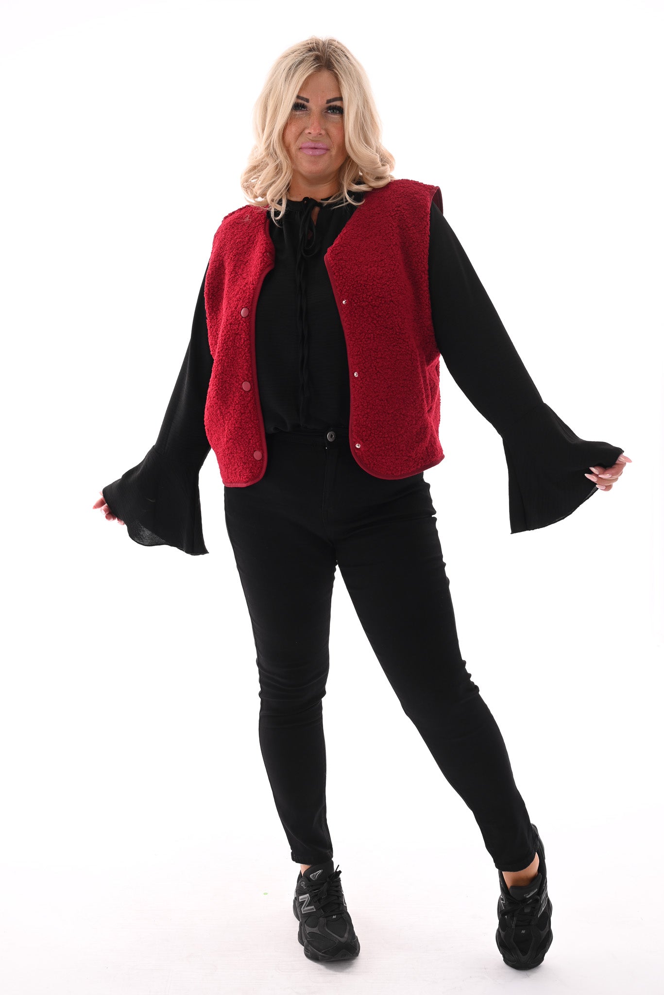 Teddy gilet rood