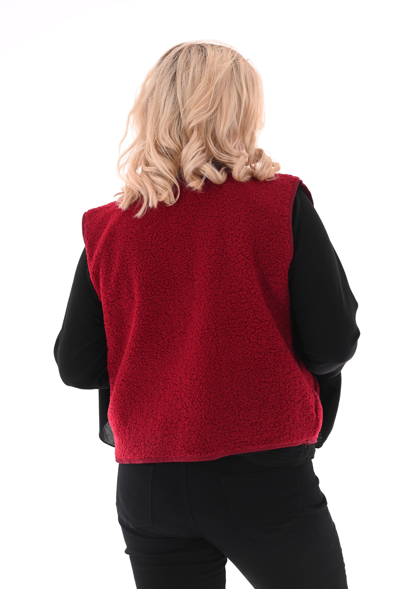 Teddy gilet rood