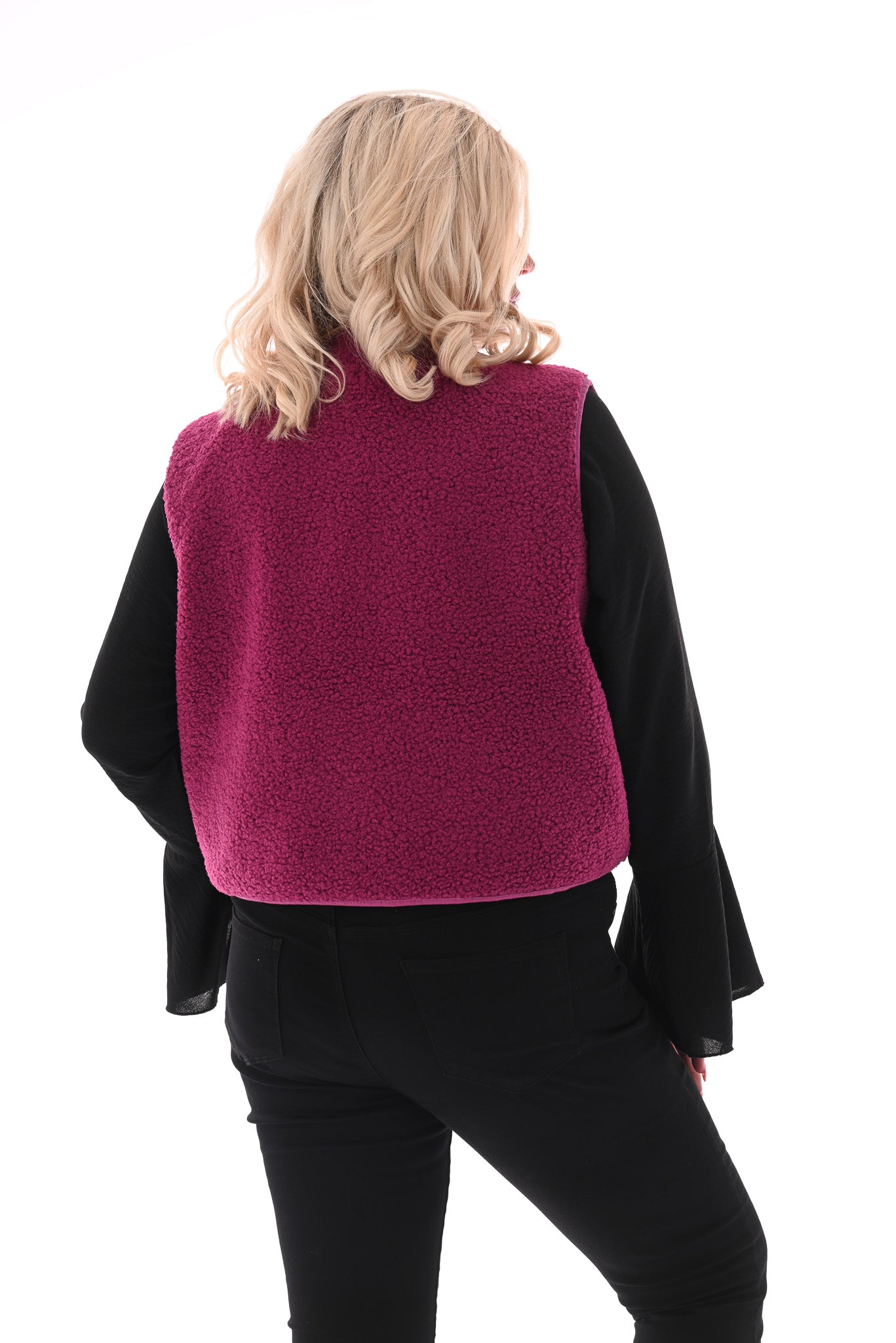 Teddy gilet magenta