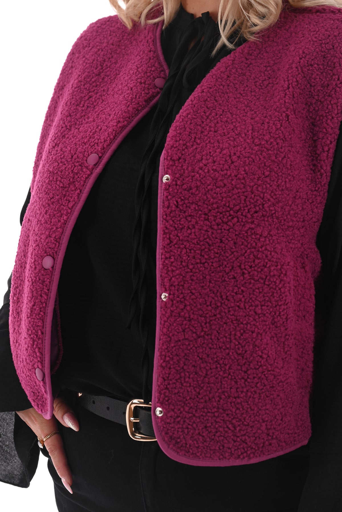 Teddy gilet magenta