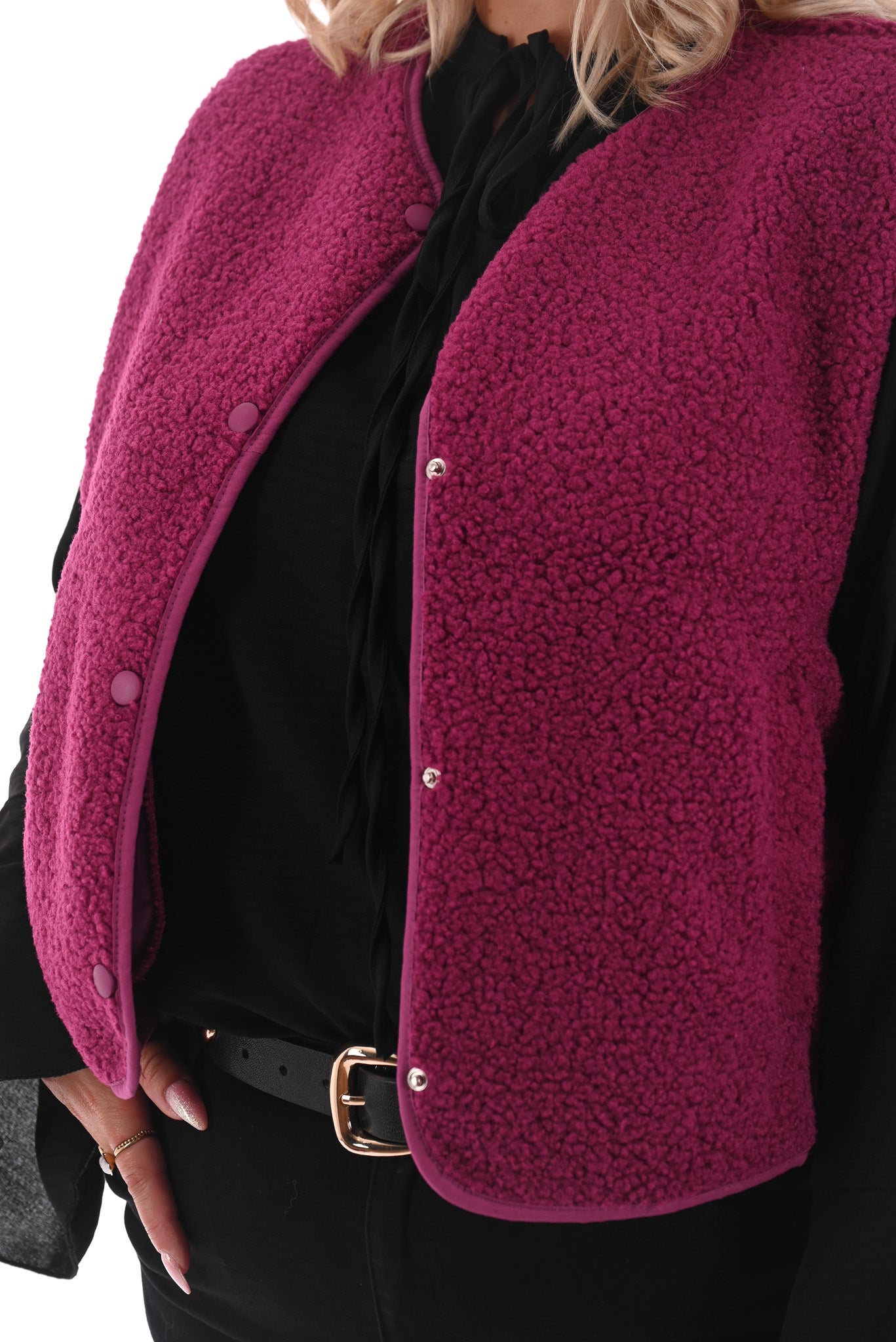 Teddy gilet magenta