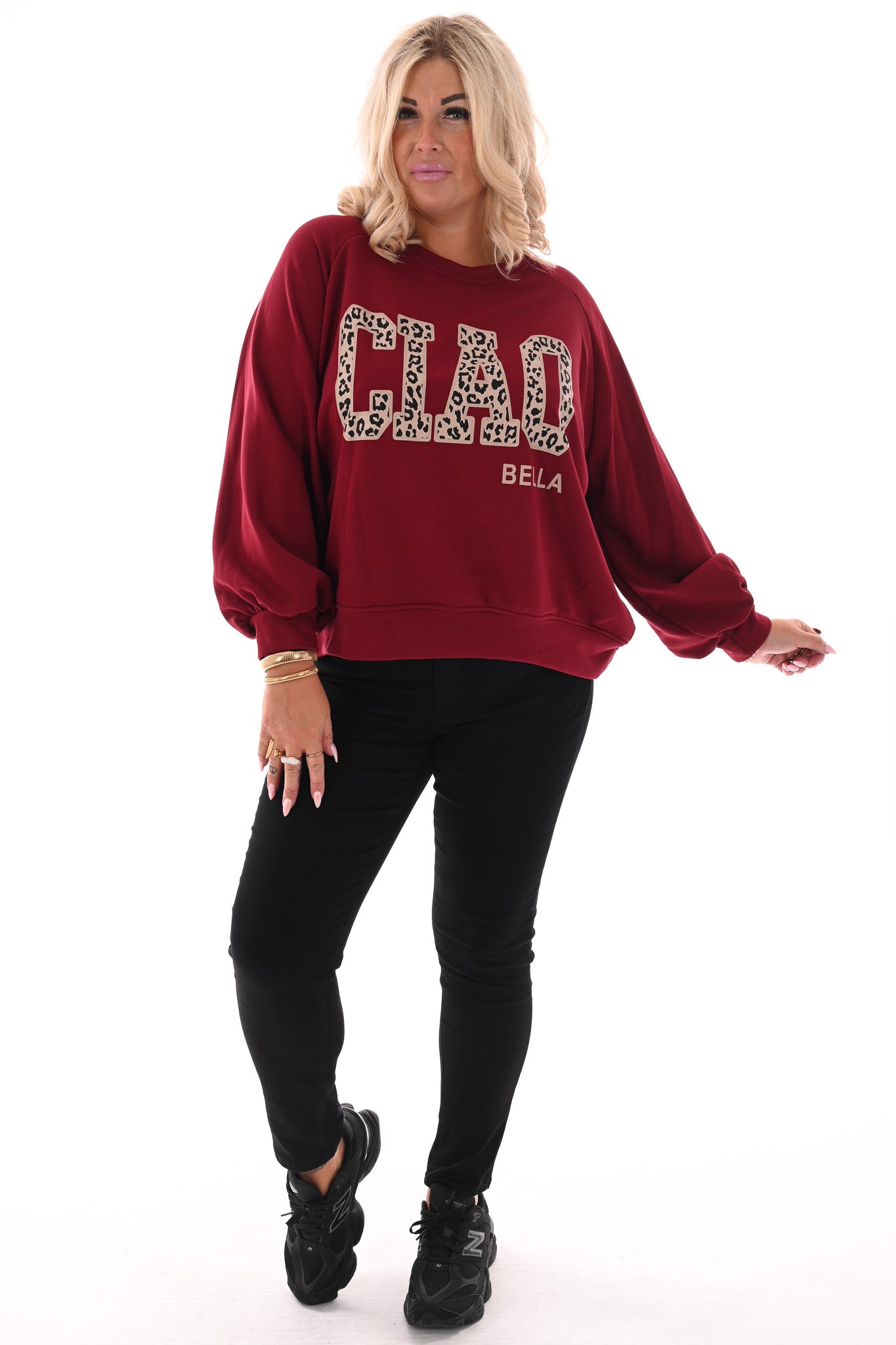 Sweater Ciao Bella panterprint rood