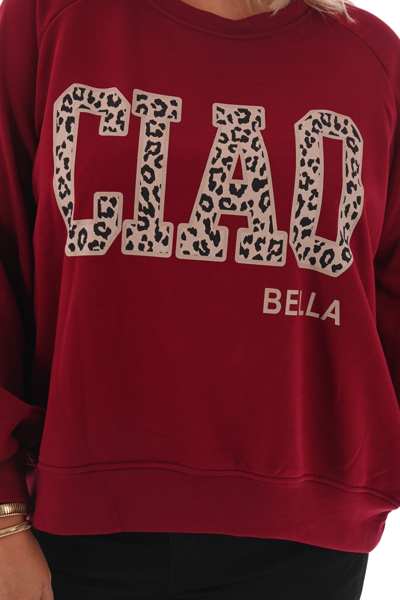 Sweater Ciao Bella panterprint rood