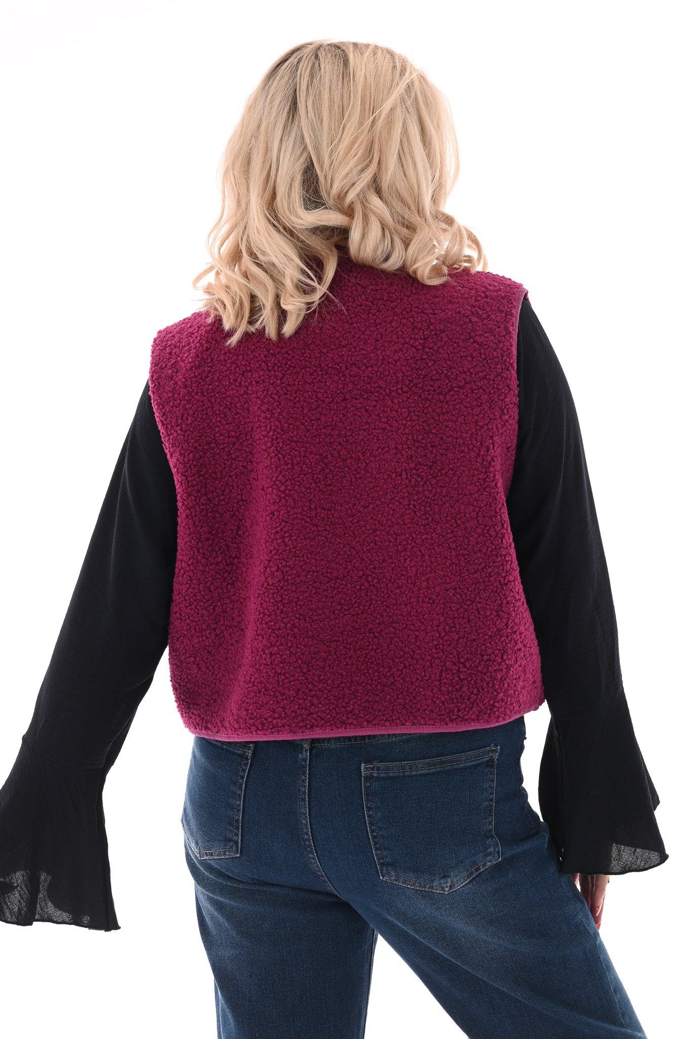 Teddy gilet smiley magenta