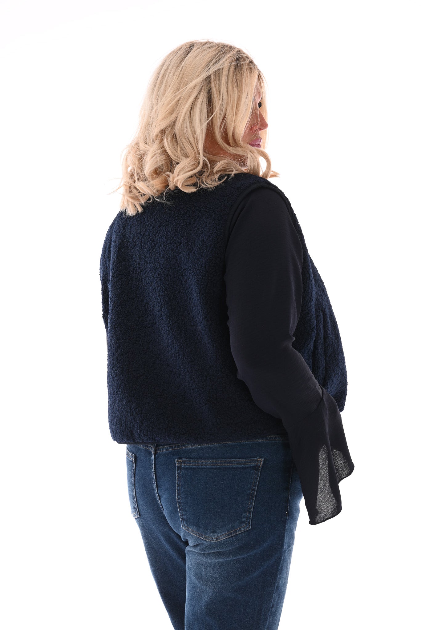 Gilet teddy smiley marineblauw