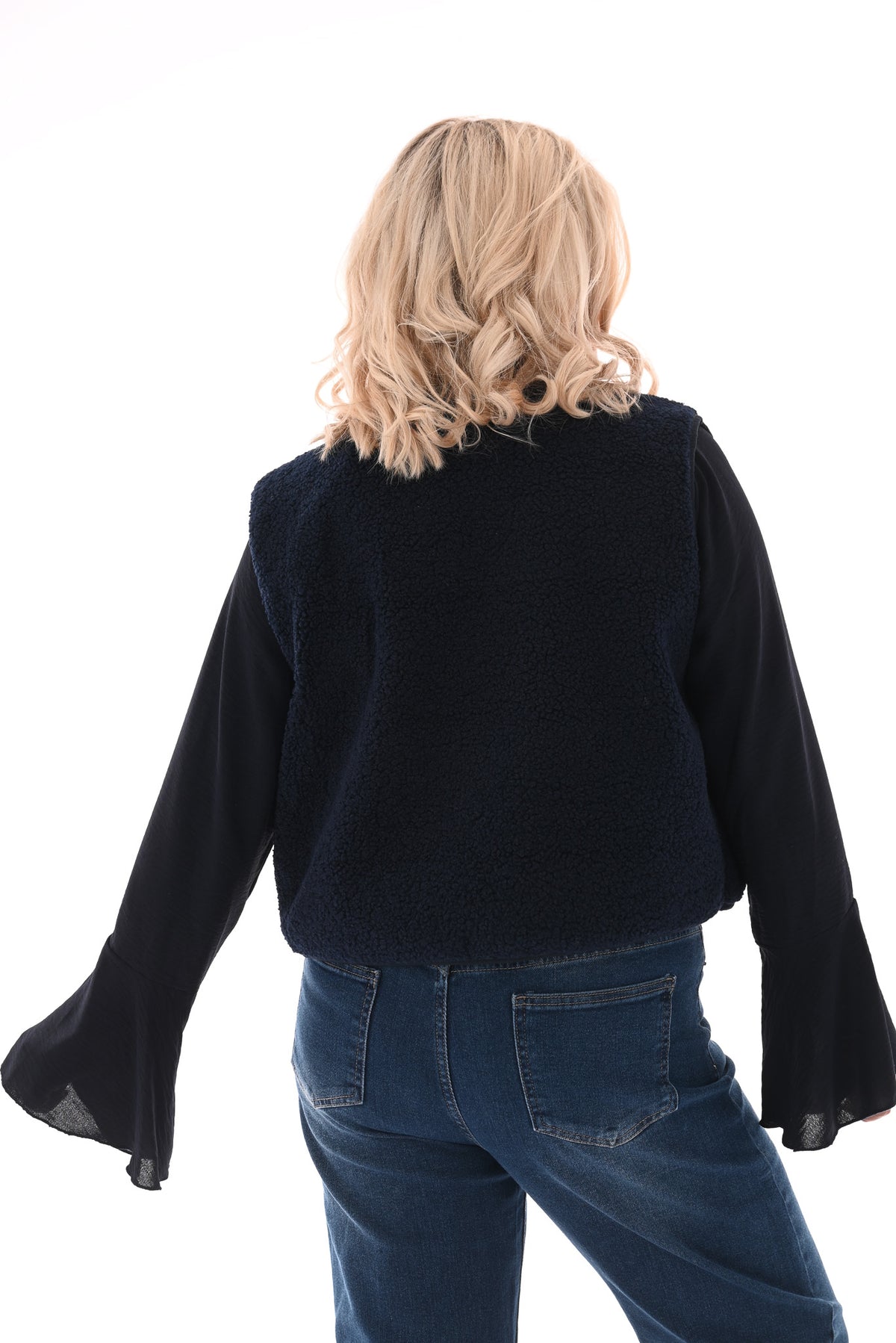 Gilet teddy smiley marineblauw