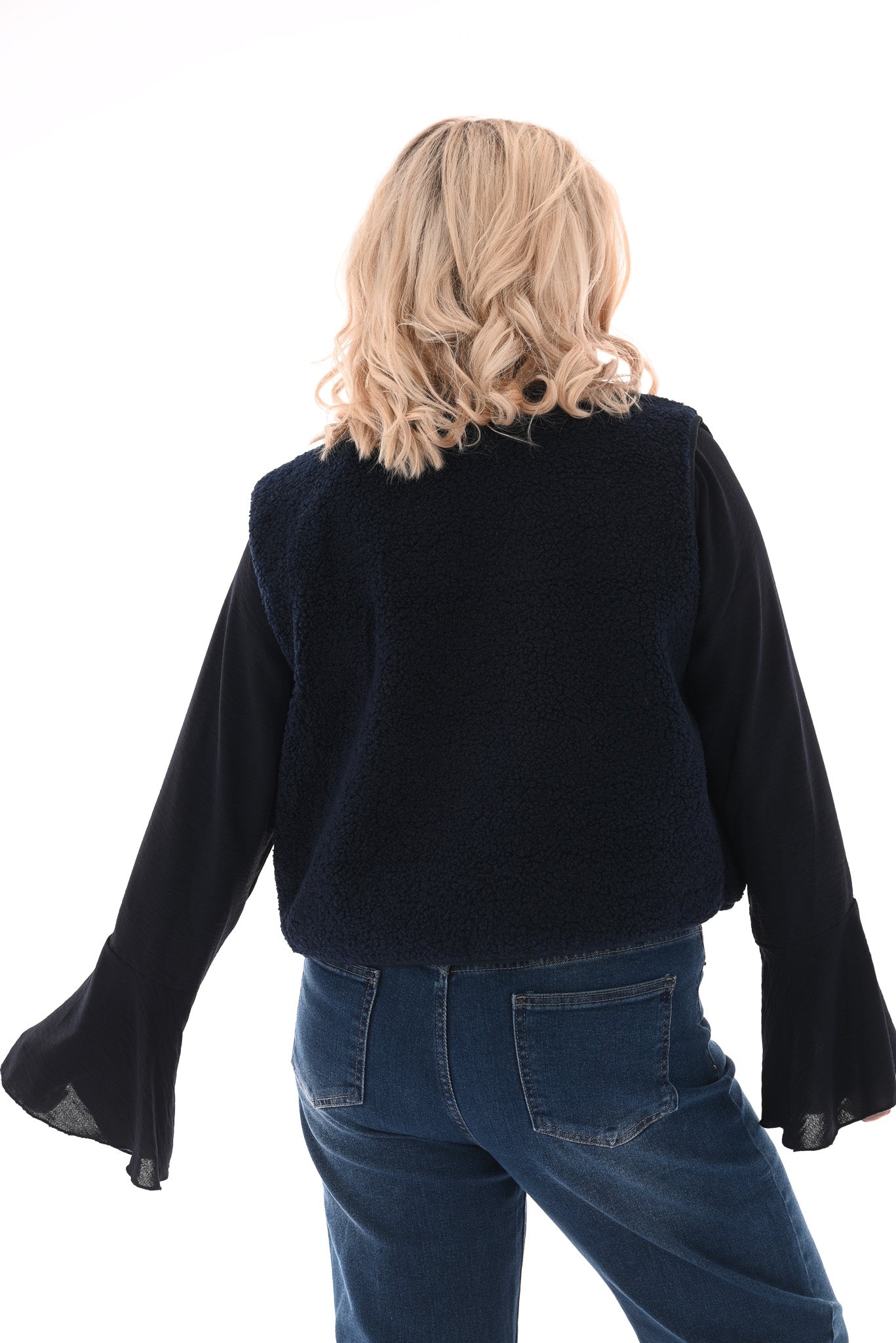 Gilet teddy smiley marineblauw
