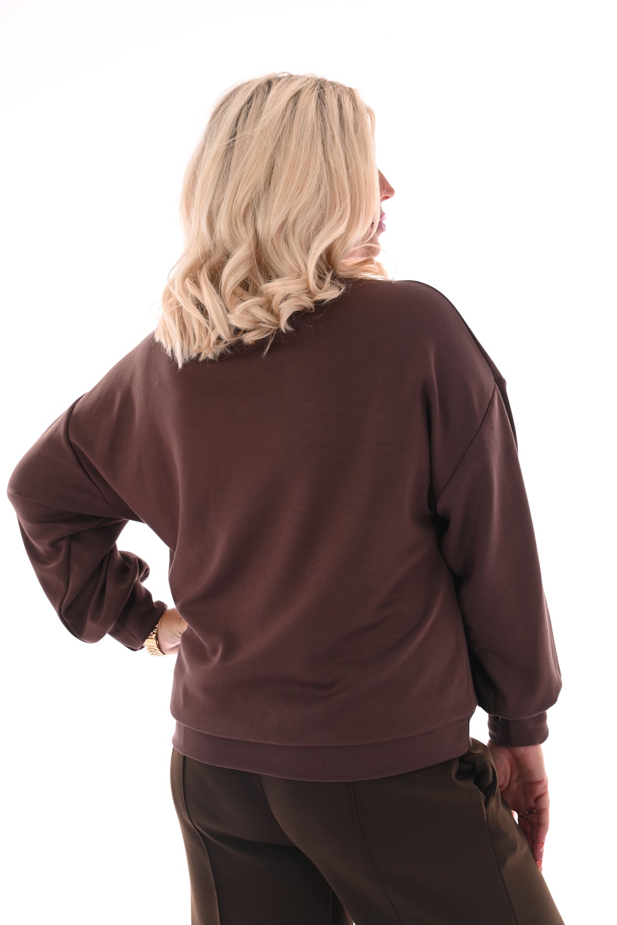 Sweater Cherie bruin/roze