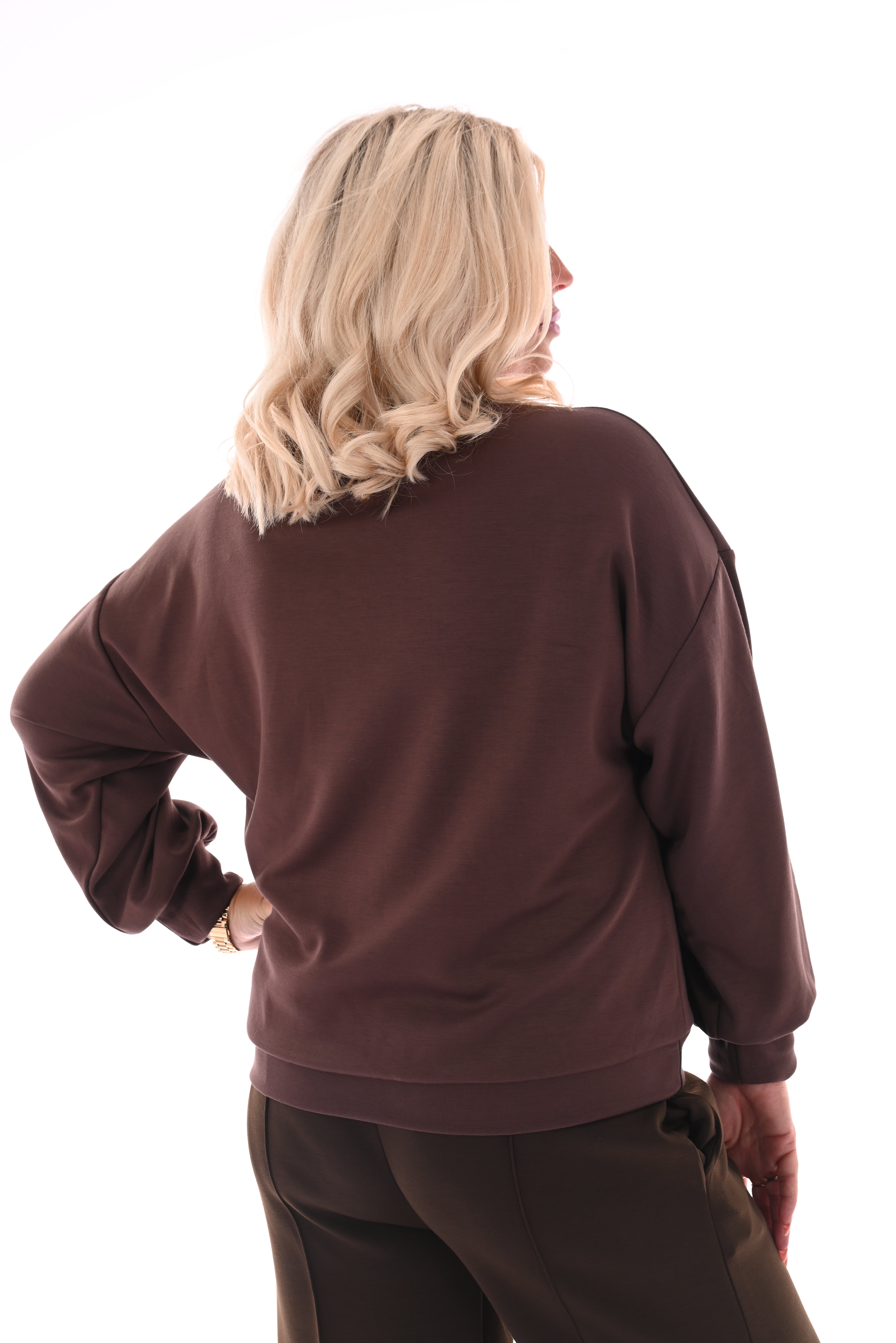 Sweater Cherie bruin/roze
