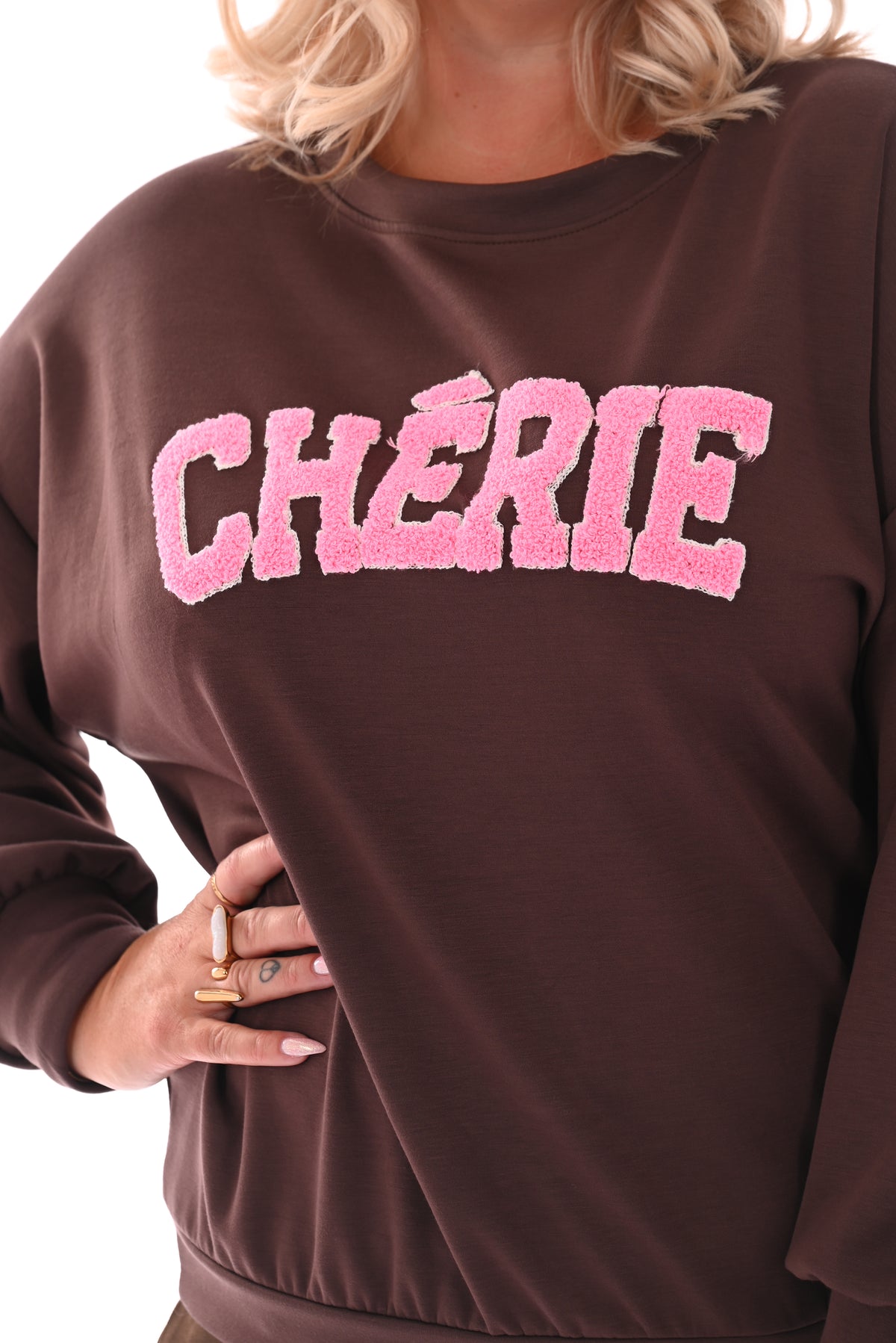 Sweater Cherie bruin/roze