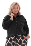 Blouse borstzakken zwart
