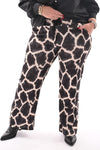 Broek giraffe print zwart