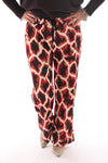 Broek giraffe print oranje