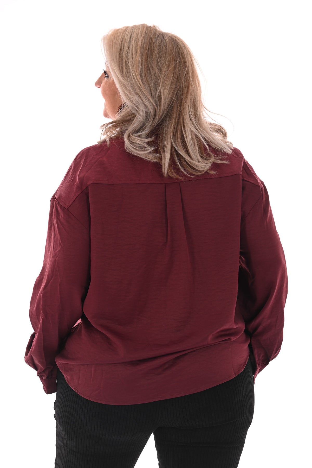 Blouse borstzakken bordeaux