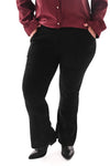 legging rib flared zwart