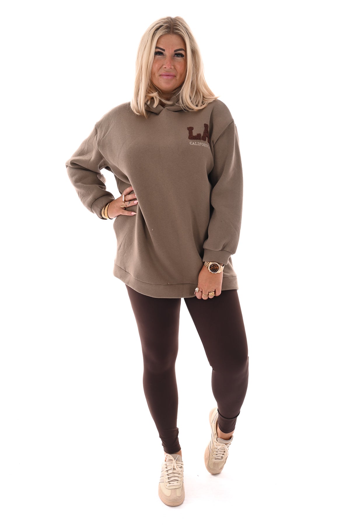 Hoodie LA California taupe