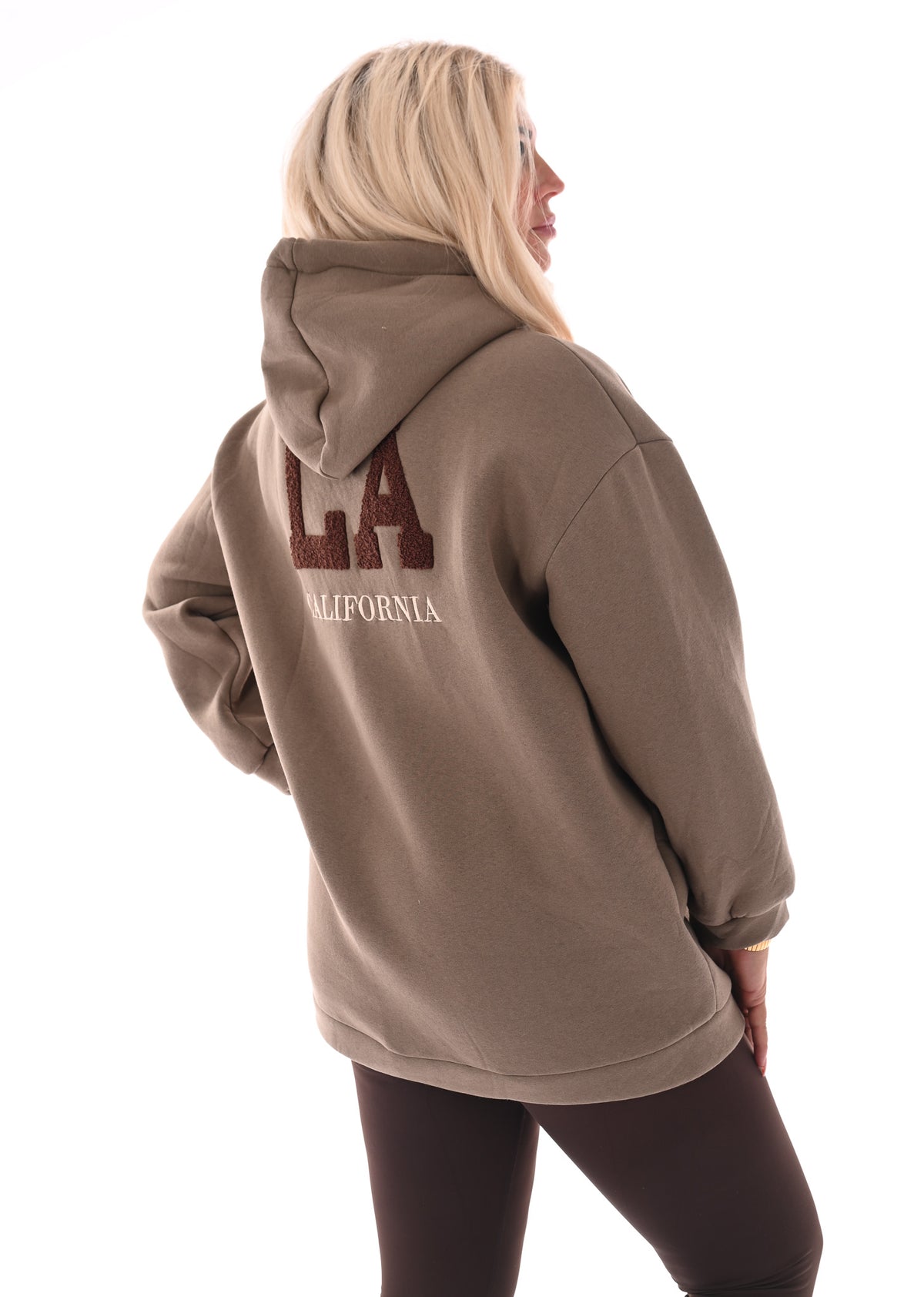 Hoodie LA California taupe