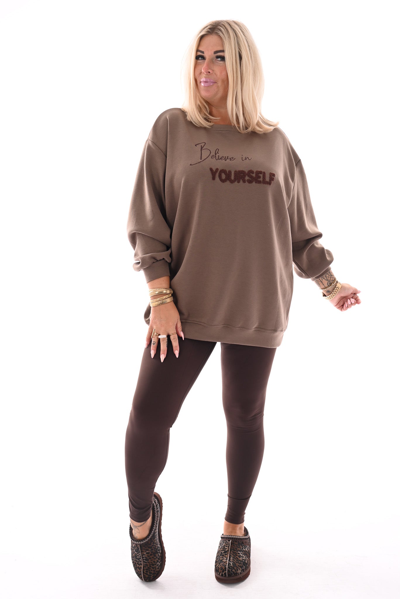 Sweater Believe in Yourself taupe