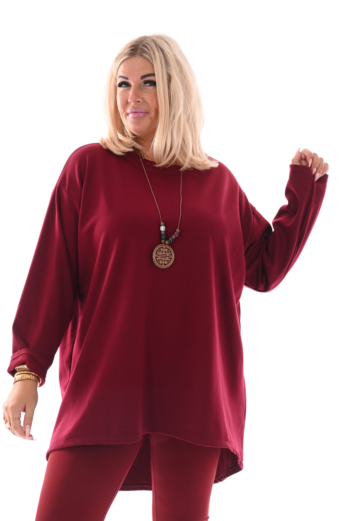 Tuniek met ketting bordeaux
