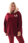 Hoodie LA California bordeaux
