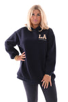Hoodie LA California marineblauw