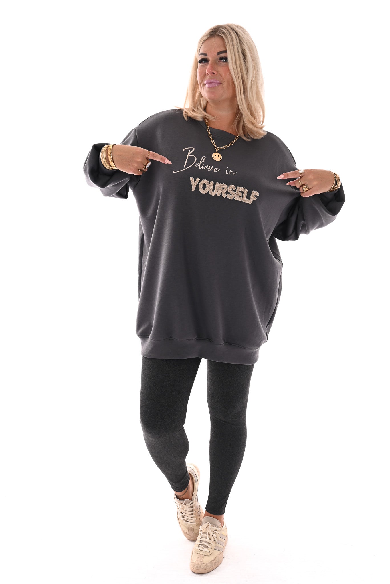 Sweater Believe in Yourself antraciet