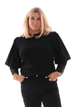 Top pofmouwen zwart