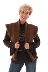 Gilet suede en teddy bruin