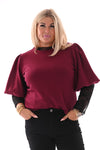 Top pofmouwen bordeaux