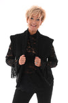 Gilet suede en teddy zwart
