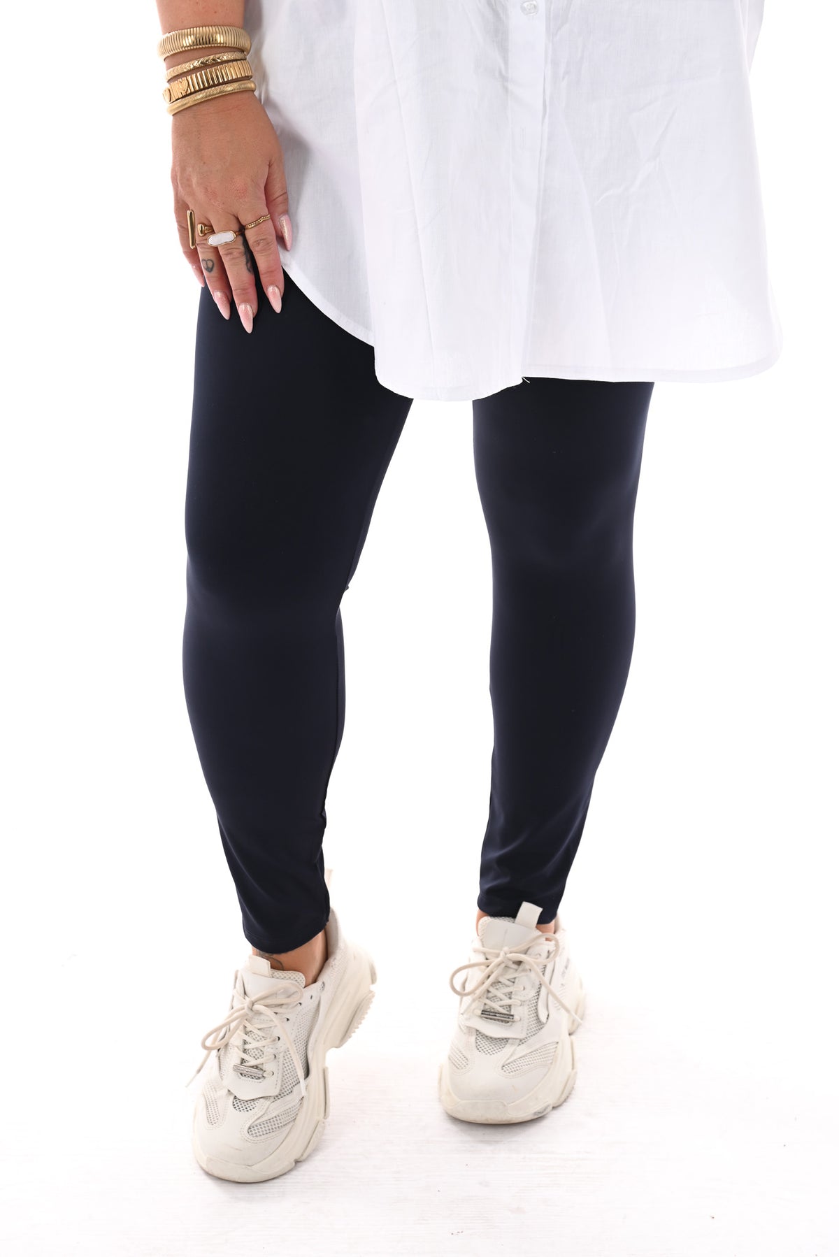 Travel legging uni marineblauw