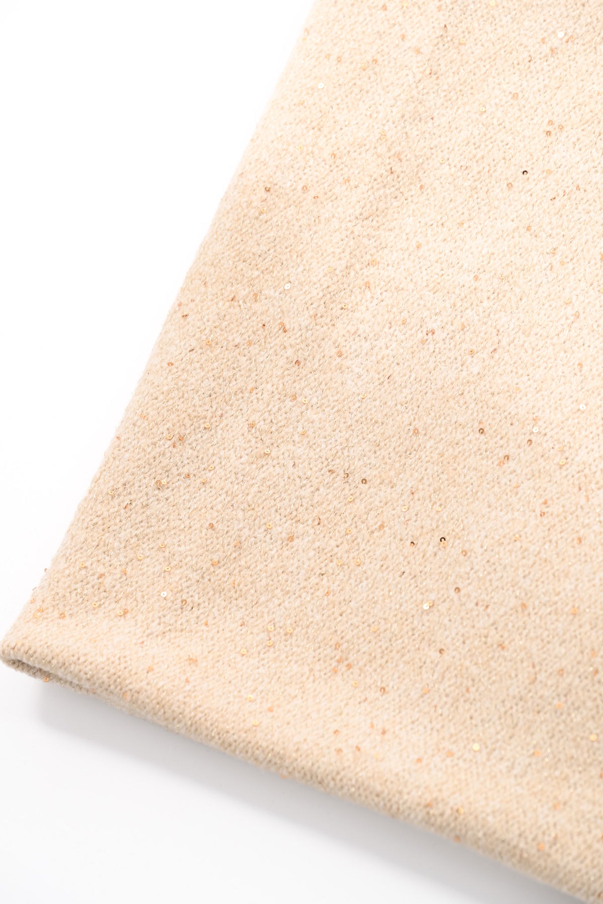 Sjaal met pailletten en franjes creme