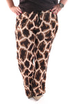 Broek giraffe print bruin